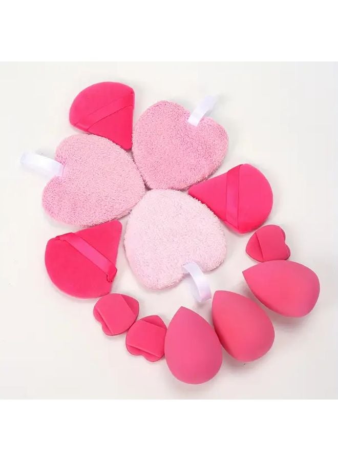 12Pcs Matcha Green Heart Shaped Reusable Double Sided Makeup Sponges For Face Washing And Makeup Removal - Image 2